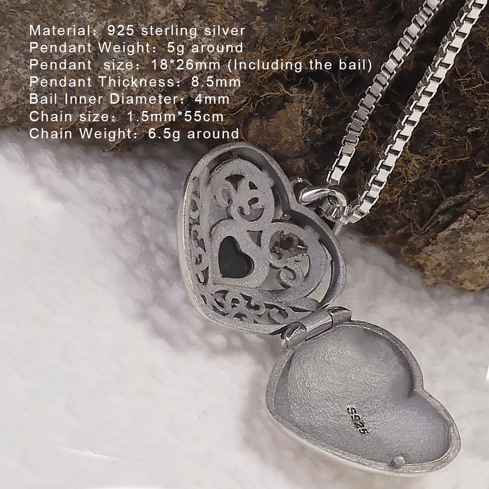 Collar con colgante de corazón - Heart Locket Necklace Photo reseña y precio